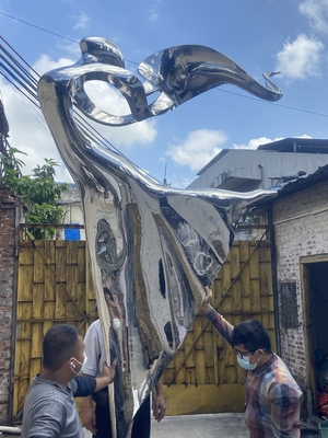 Metal Stainless Steel Abstract Sculpture Dancing Girl Outdoor Garden Furnishings