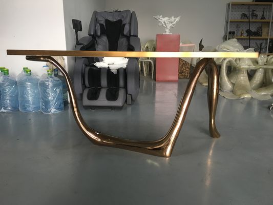 Custom Made Sculpture Furniture Metal Abstract Art Stainless Steel Electroplated Table