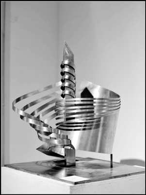 Innenraum Abstrakte Skulptur Polieren Edelstahlmaterialien