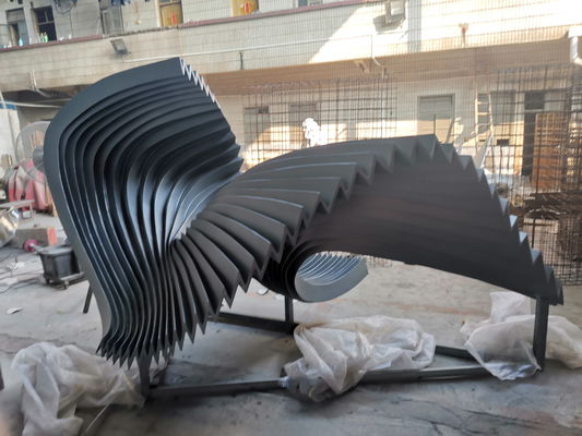 Welle, die Metall im Freien Art Sculpture, Pool-Installations-Edelstahl-Metallskulptur faltet